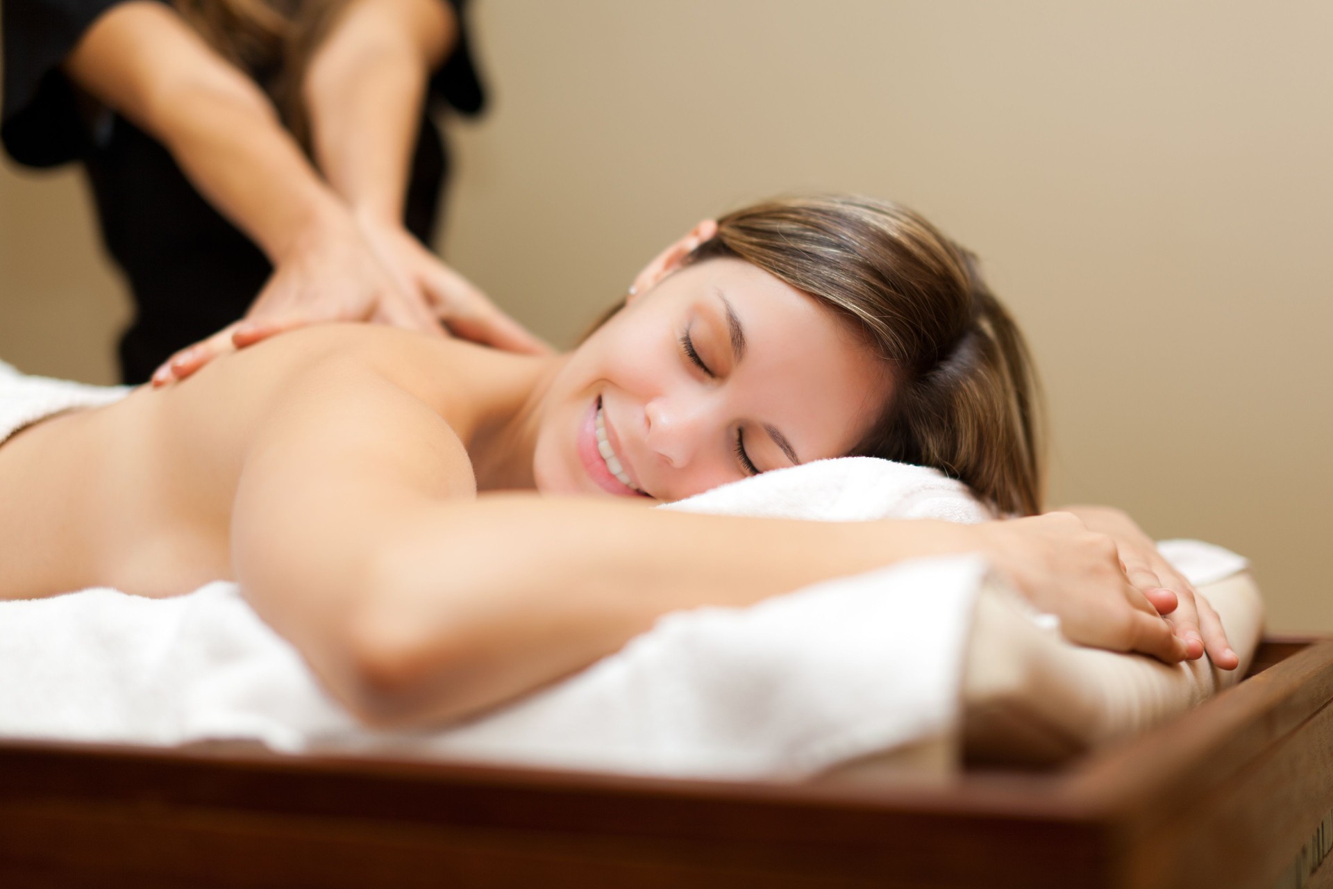 Young woman receiving a massage